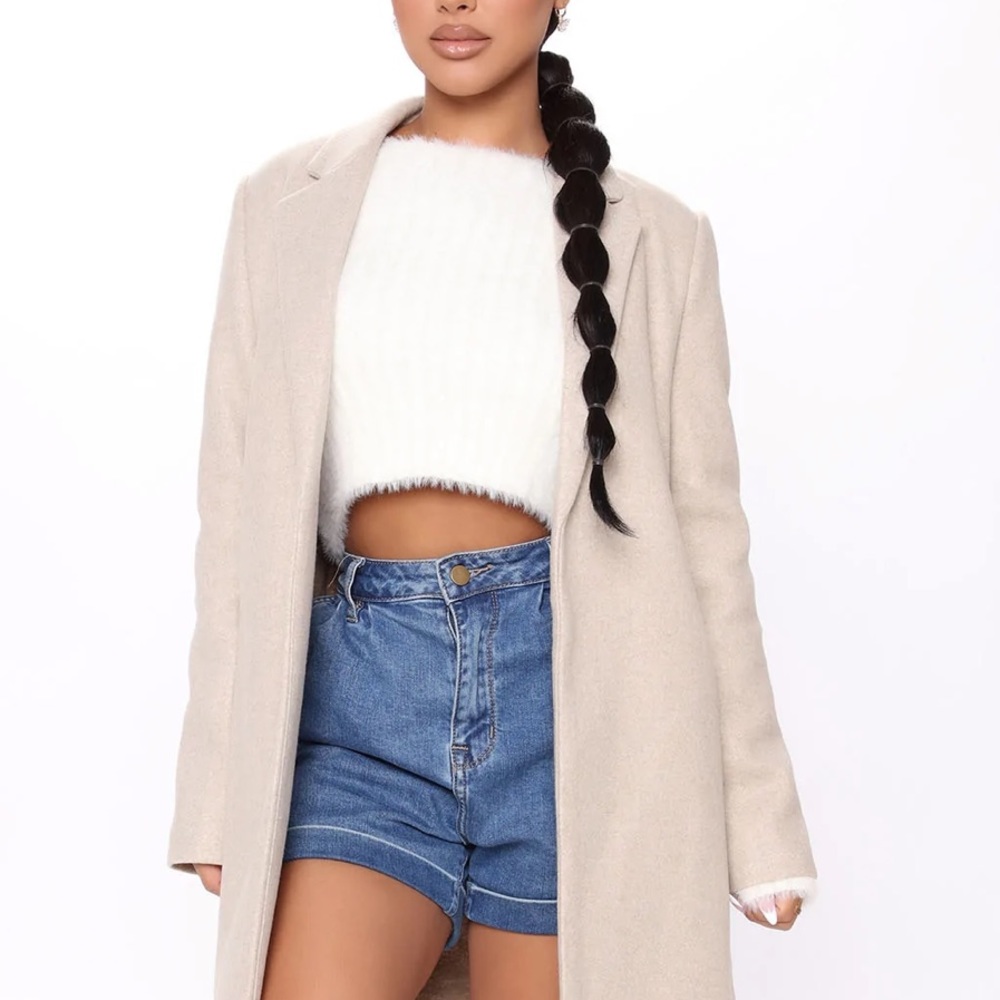 Fuzzy White Cropped Sweater Fashion Nova Top